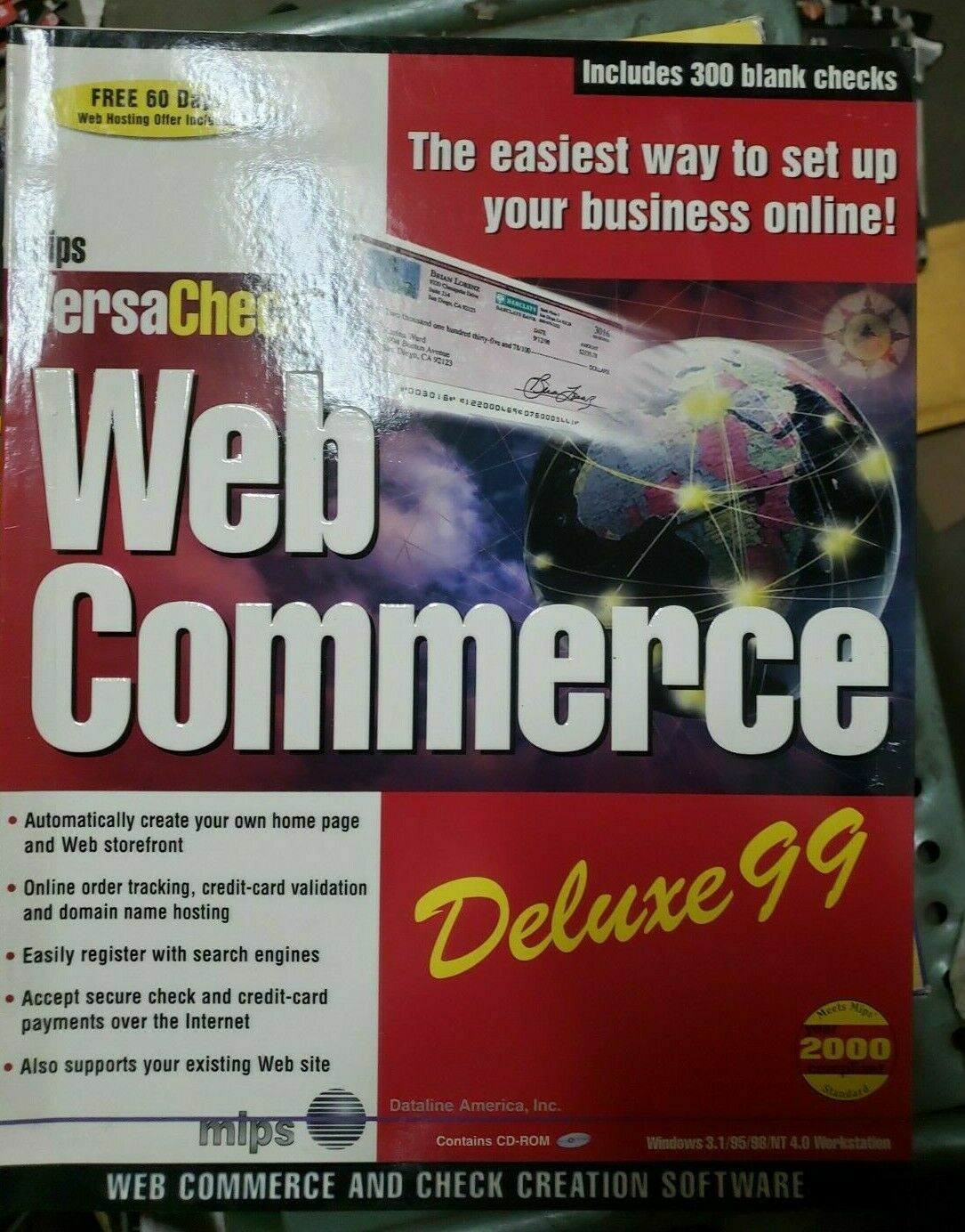 Mips Versa Check Deluxe Software CD-ROM 300 Blank Checks New VERSACHECK 