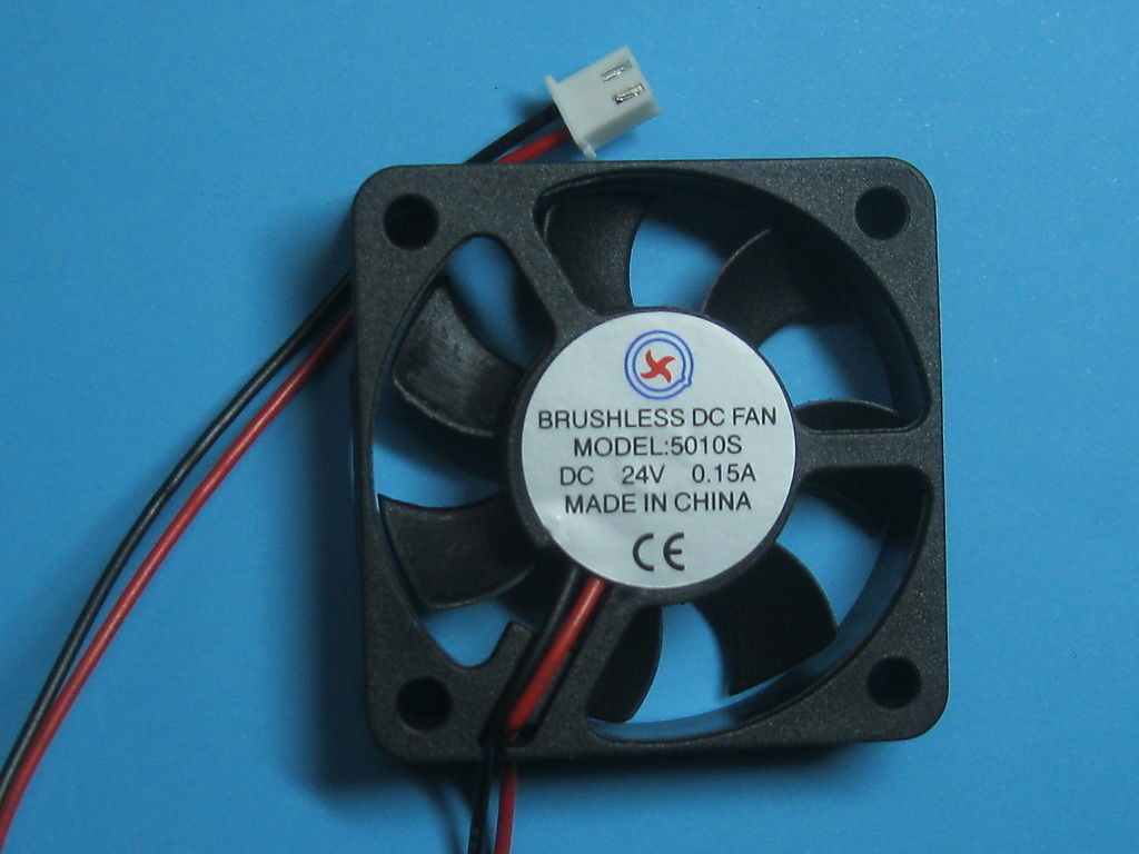 2 pcs Brushless DC Cooling Fan 24V 5010S 7 Blade 50x50x10mm 2 pin Sleeve Bearing