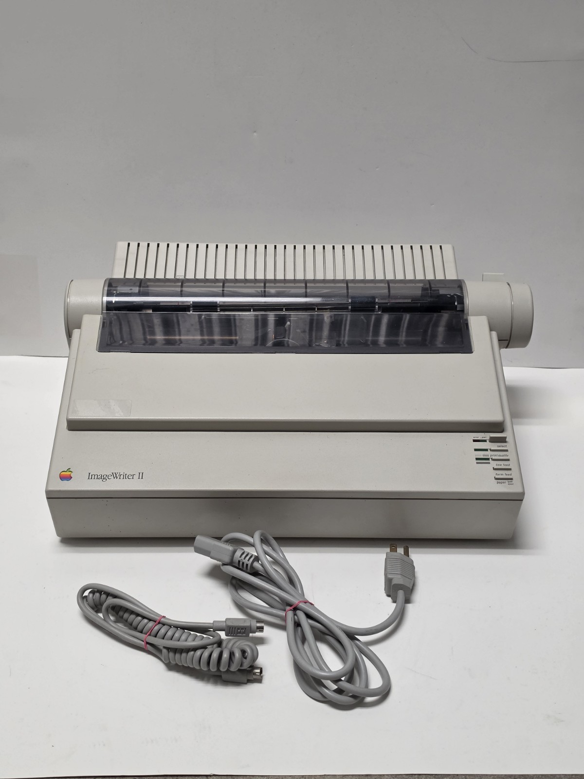 Apple ImageWriter II Dot Matrix Printer G0010  Powers On w/ Power Cord Untested 