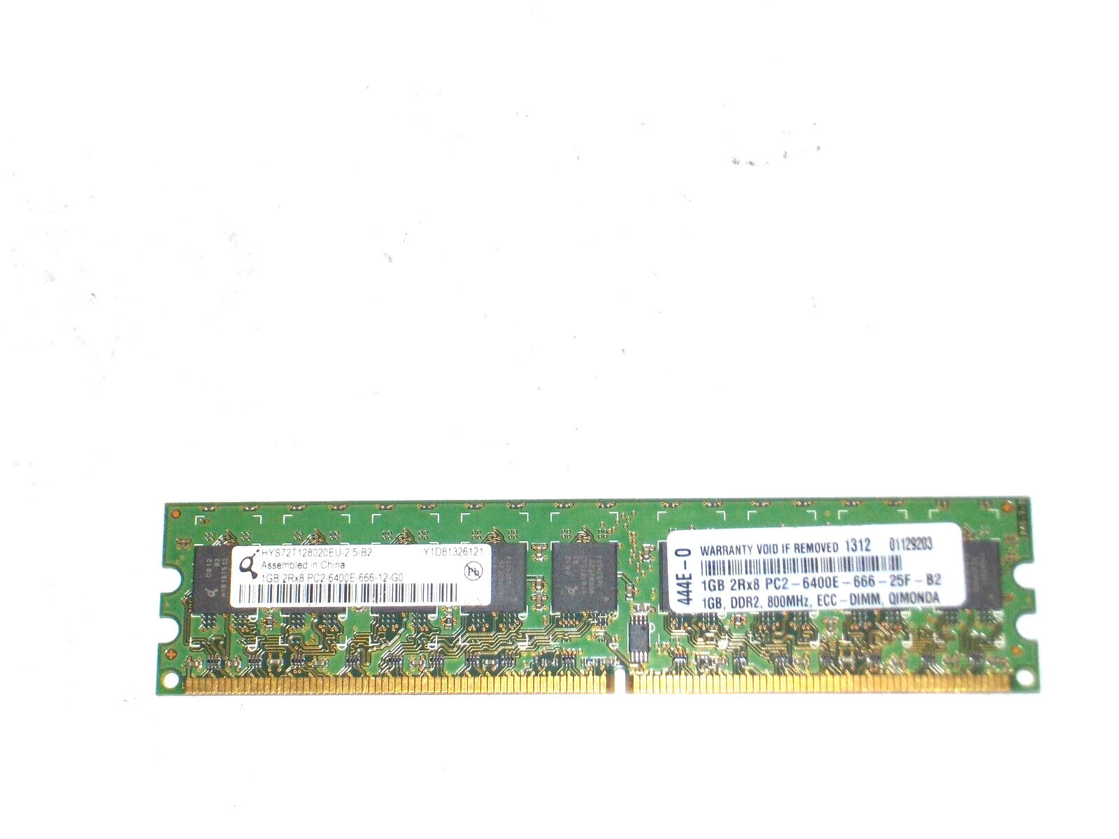 1GB Qimonda DDR2-800 PC2-6400E CL6 2Rx8 Non-Reg ECC RAM HYS72T128020EU-2.5-B2