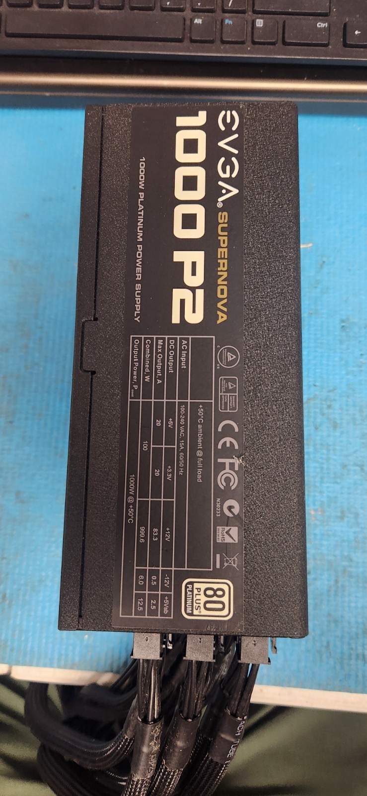EVGA SuperNOVA 1000 P2 220-P2-1000 80Plus Platinum Fully Modular PSU with cables