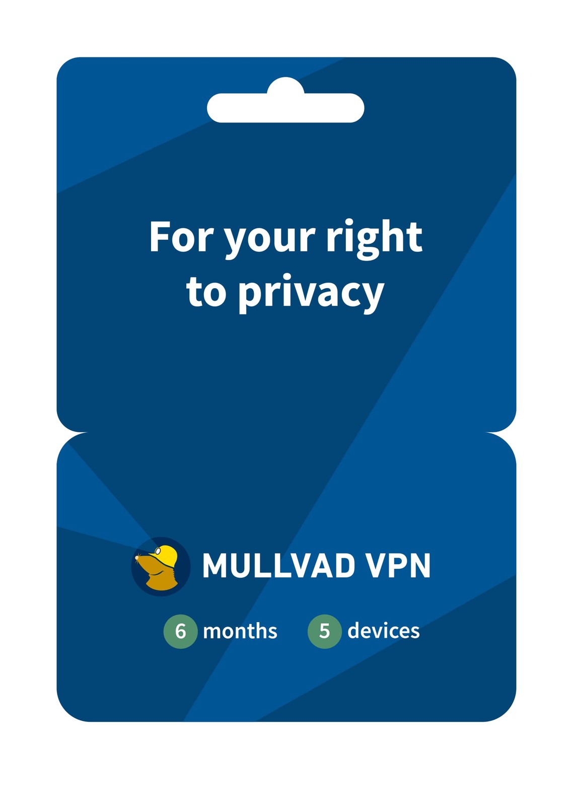 Mullvad VPN | 6 Months for 5 Devices | Protect Your Privacy 6 Months, Blue 