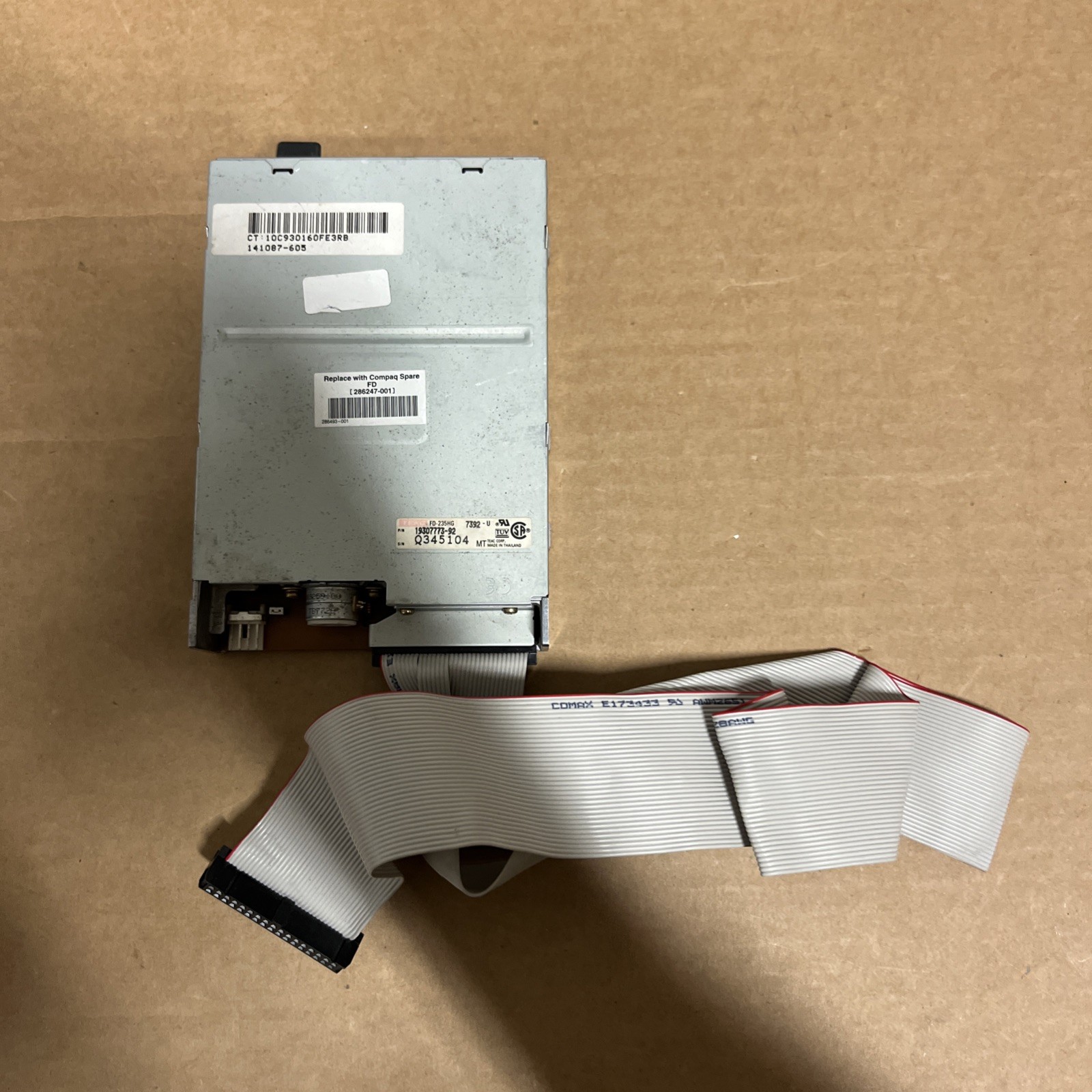 VINTAGE Compaq Teac  Floppy Disk Drive 286247-001 with Cable