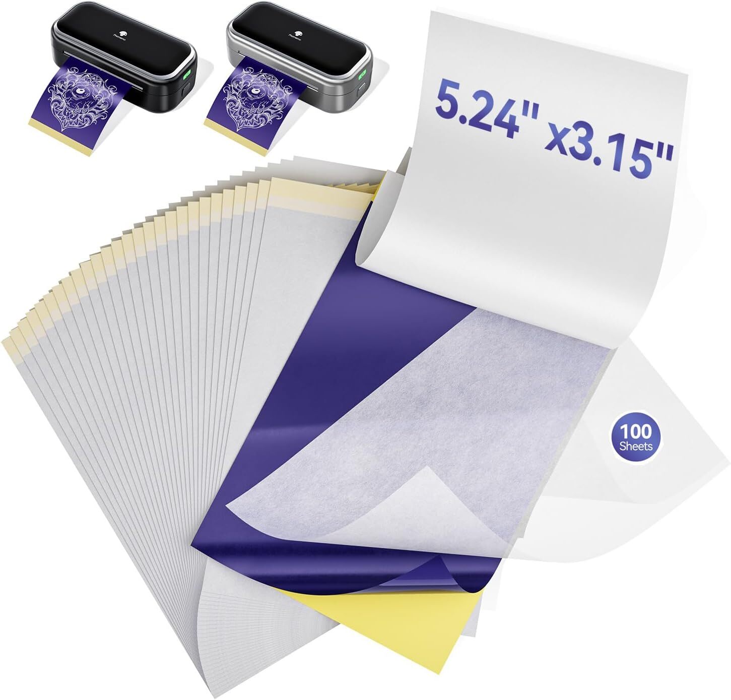 100PC Tattoo Transfer Paper Stencil Tatoo Paper 3.15" x 5.24" for Phomemo TP31