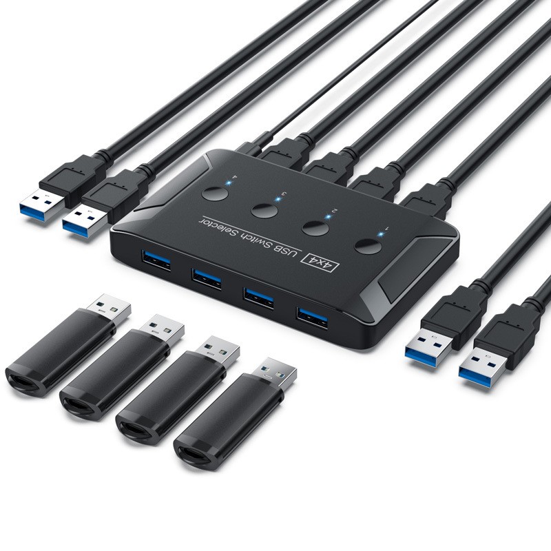 2pc USB 3.0 switcher with 4 ports. USB automatic 4-input 4-output switcher