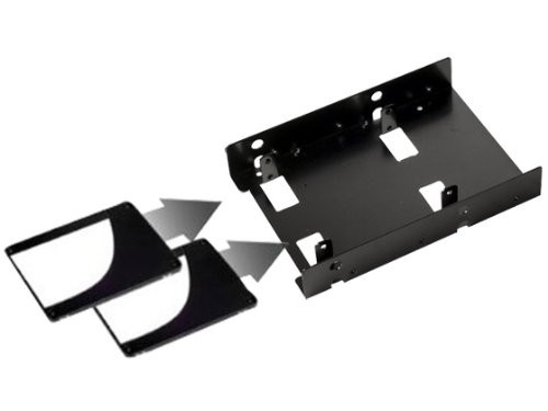 SilverStone SDP08B 2 x 2.5" to 3.5" Bay Converter Black NEW