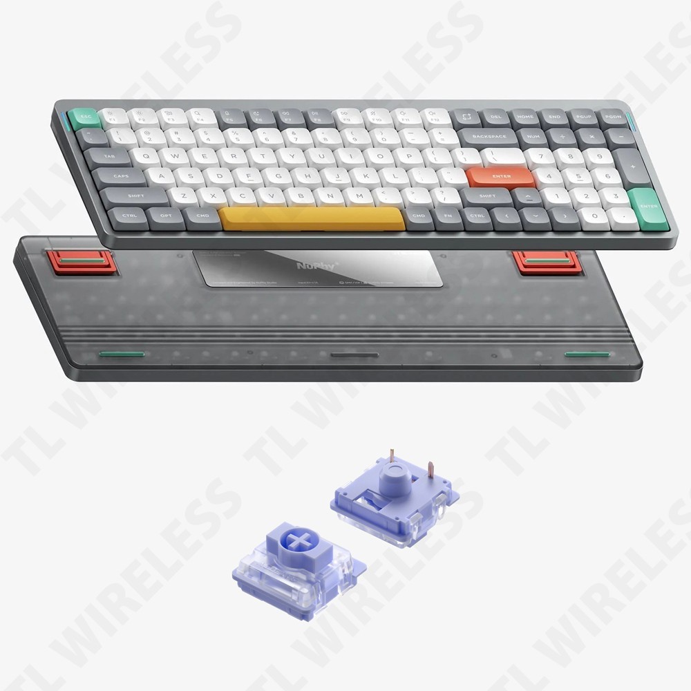 NuPhy Air96 V2 Wireless Mechanical Keyboard Wisteria Switch - Lunar Gray