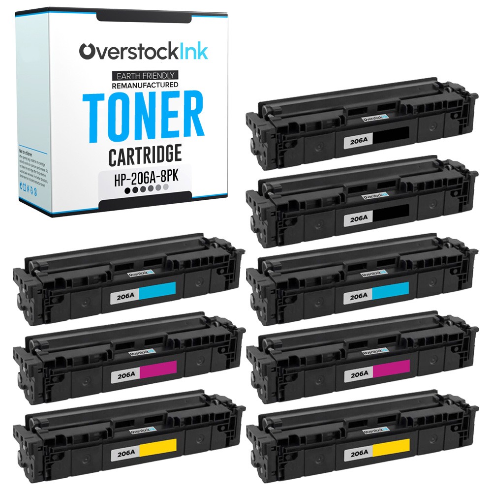 8X Replacement OSI 206A Printer Cartridges for HP Color LaserJet Pro MFP M283cdw