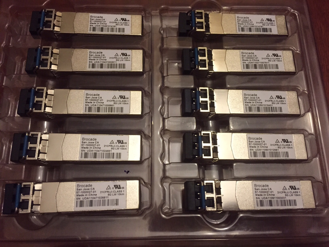 IBM Lenovo 00MY764 Brocade 8Gb LW SFP+ 10km for B300 B6505 B6510 price each