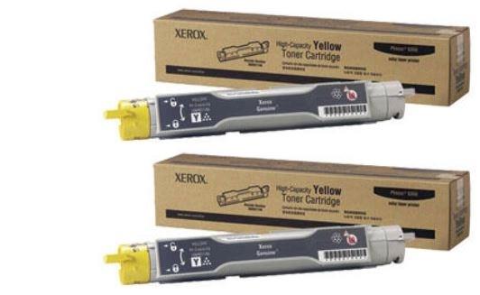 x2 NEW Genuine FACTORY SEALED Xerox HC 106R01146 Yellow Toners 6350