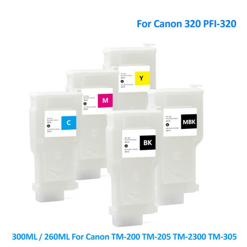 5PC PFI-320 Empty Ink Cartridge for Canon TM-200 TM-205 TM-300 TM-305