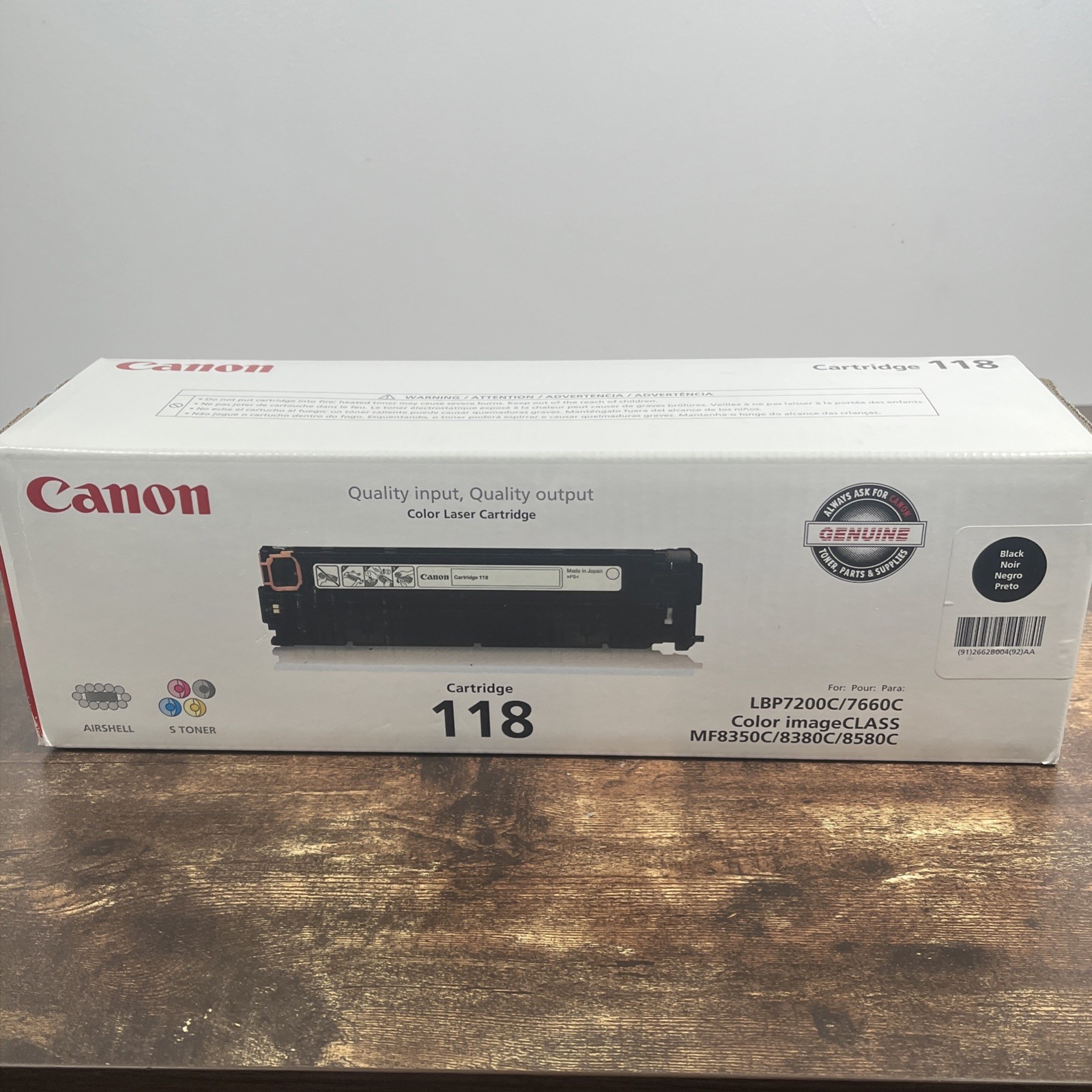 NEW Genuine Canon Color Image Class Black Toner Cartridge 118 OEM 2662B004AA