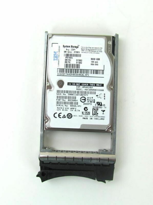 IBM 1746 DS3524 5225 81Y9893 81Y9915 81Y9918 900GB 10K 2.5 Drive/Tray
