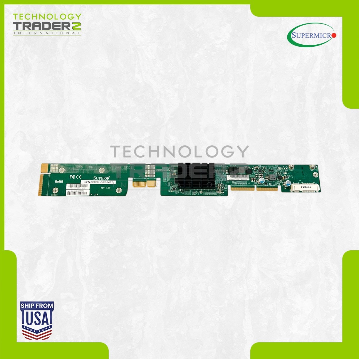 BPN-6S3008N4-1UB-NI22 Supermicro 1-SLOT M.2 SAS/SATA/NVMe SSD Backplane Adapter