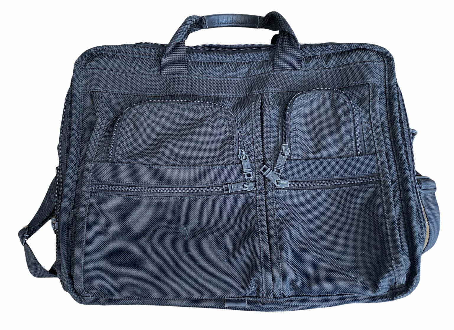 Tumi Alpha Large Expandable Organizer Computer Briefcase/Messenger Black 2674D3