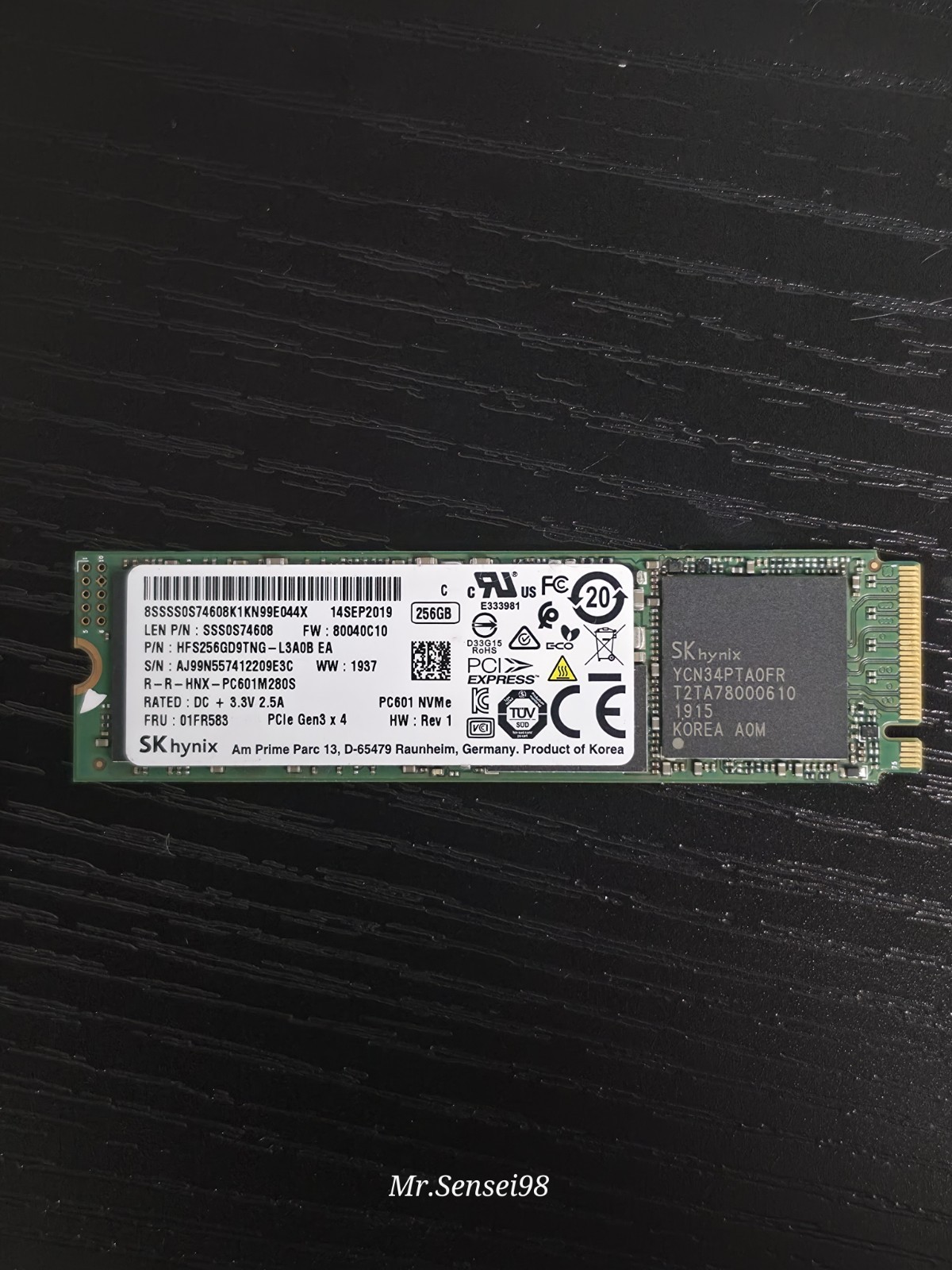 SK Hynix 256GB PCIe GEN3x4 PC611 NVMe SSD HFS256GD9TNI-L2B0B EA