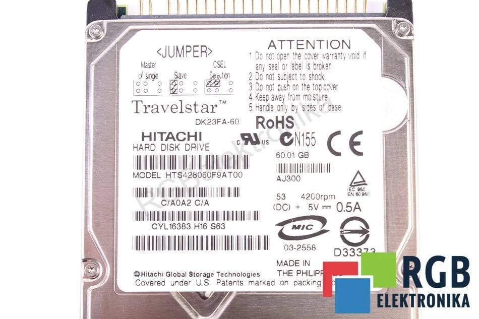 HTS428060F9AT00 60GB HITACHI - Used - 3 Months Warranty