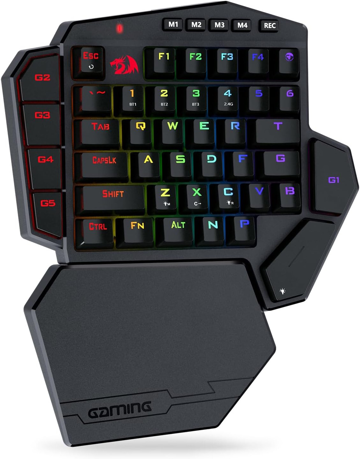 Wireless Gaming Keypad with RGB Backlit and Macro Keys for MMO MOBA 42-Key