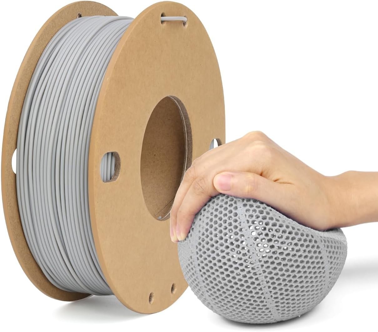 Moisture-Proof Grey TPU Filament 1.75mm 250g - 95A Elasticity for FDM Printers