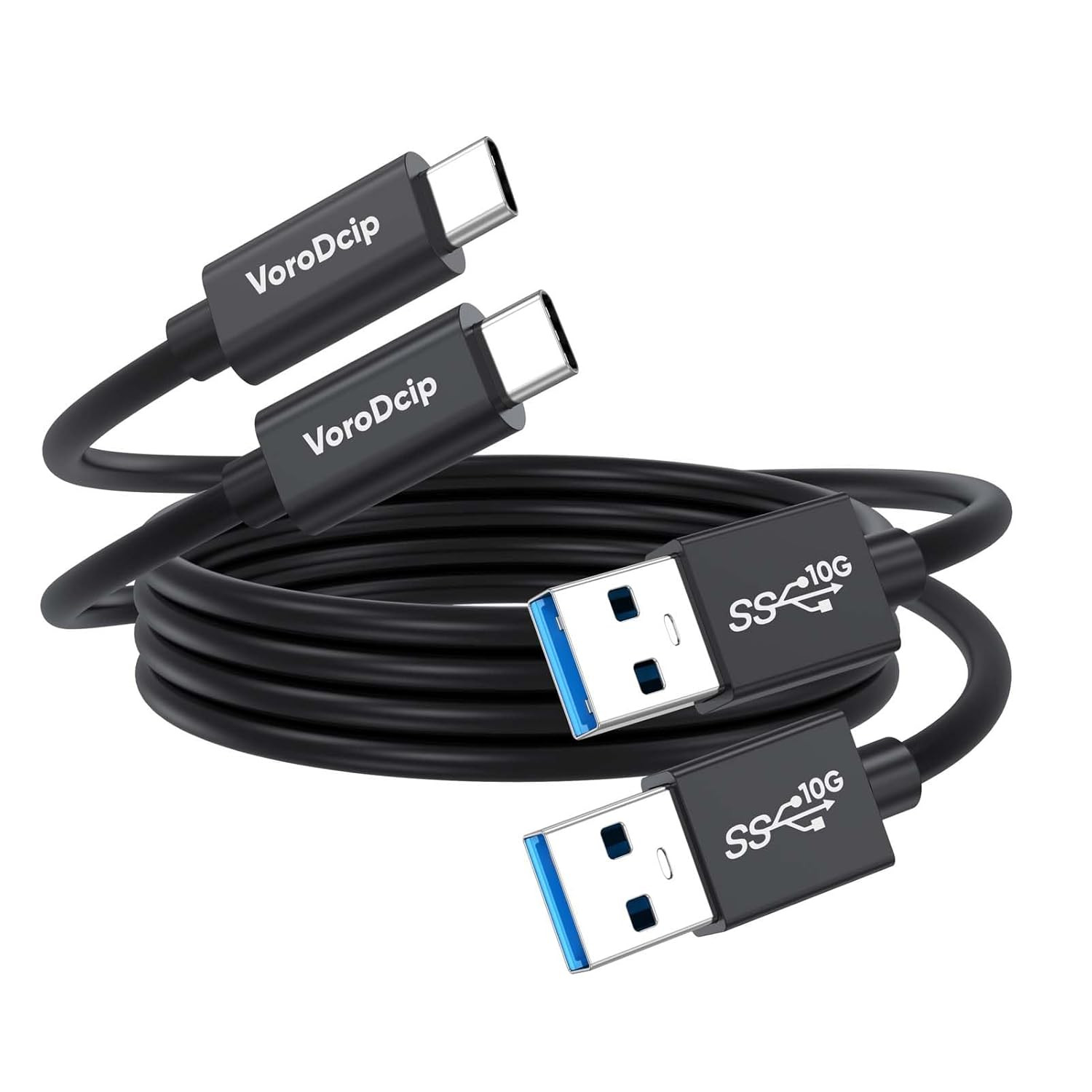 Data Transfer Cable USB to Type C 3Ft 2 Pack, 10Gbps USB C 3.2 Gen 2 High Speed