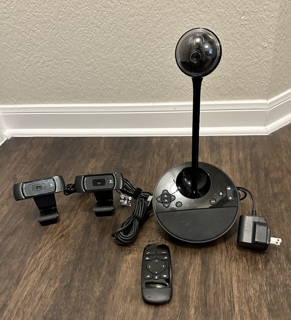 Logitech BCC950 ConferenceCam, 1080p, Black with remote and 2 add'l cameras