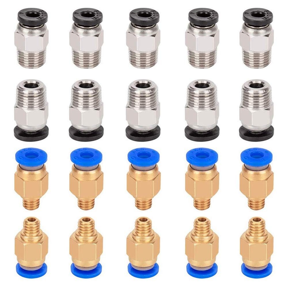 10 Pcs PC4-M6 Pneumatic Fitting and 10 Pcs PC4-M10 Pneumatic Fitting for Crea...