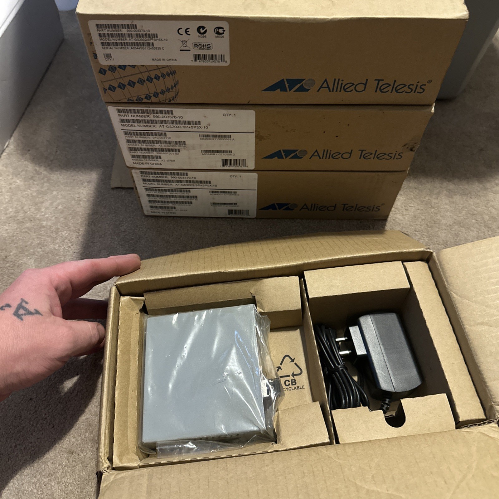 Allied Telesis AT-GS2002/SP Gigabit Bridging Converter Lot of 4