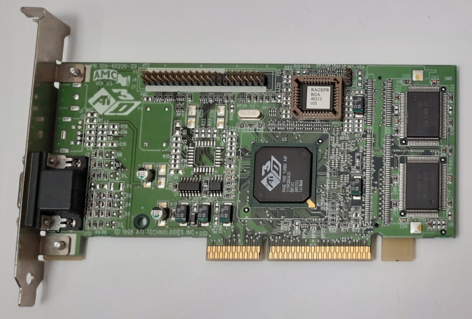 ATI XPERT@Work AGP Graphics Card (ATI 3D Rage Pro Turbo, 4MB, Retro, 1998)