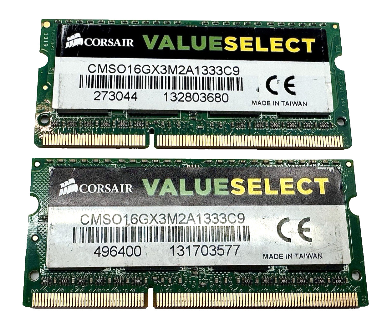 16GB (2x8GB) Corsair ValueSelect CMSO16GX3M2A1333C9 Laptop Memory RAM, DDR3