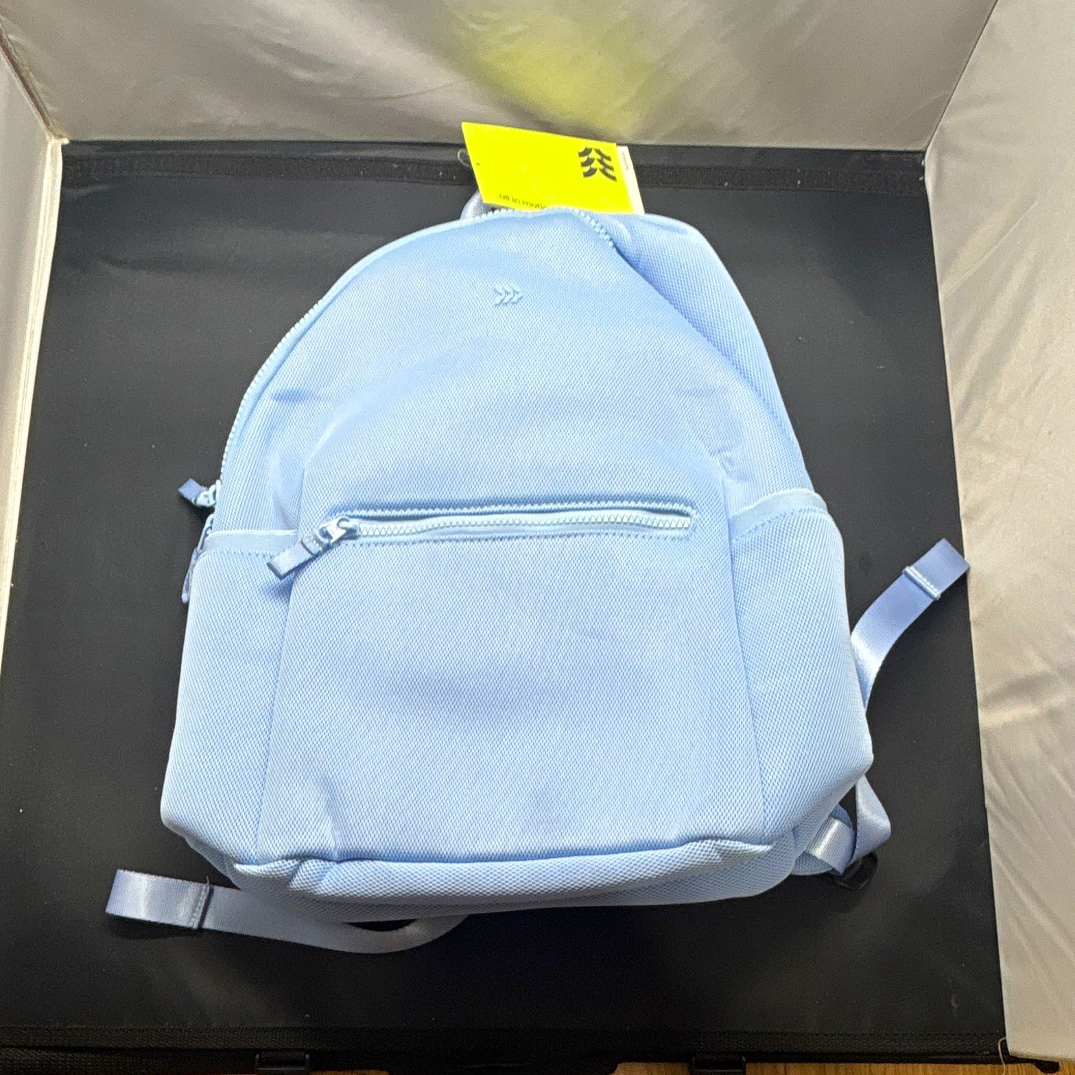 All in Motion Blue Fabric Laptop Backpack, Padded, Fits 16 in, 2 Bottle Pockets