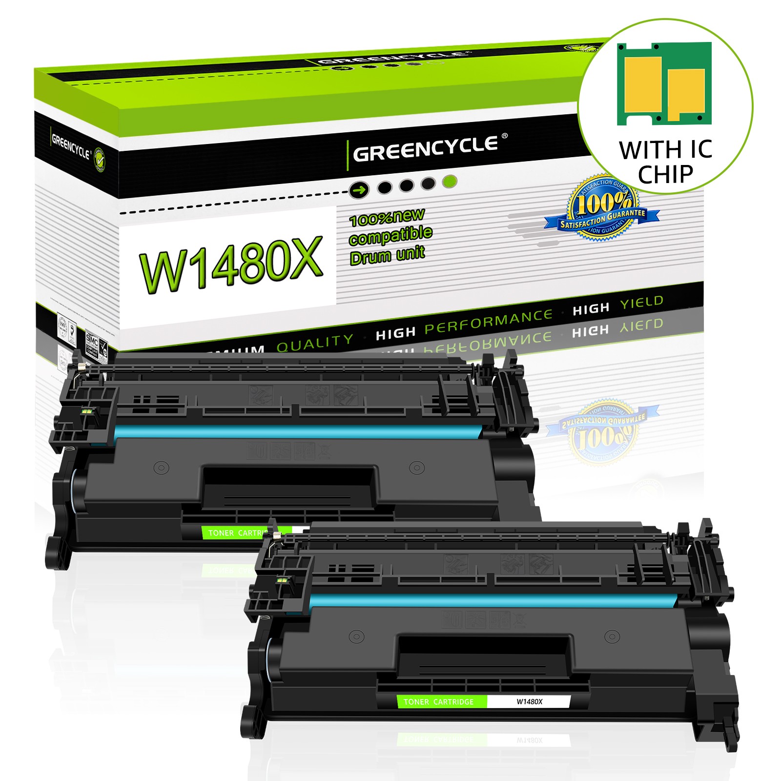 2PK 148X W1480X Toner with Chip for HP LaserJet Pro 4001dw 4001n MFP 4101fdn