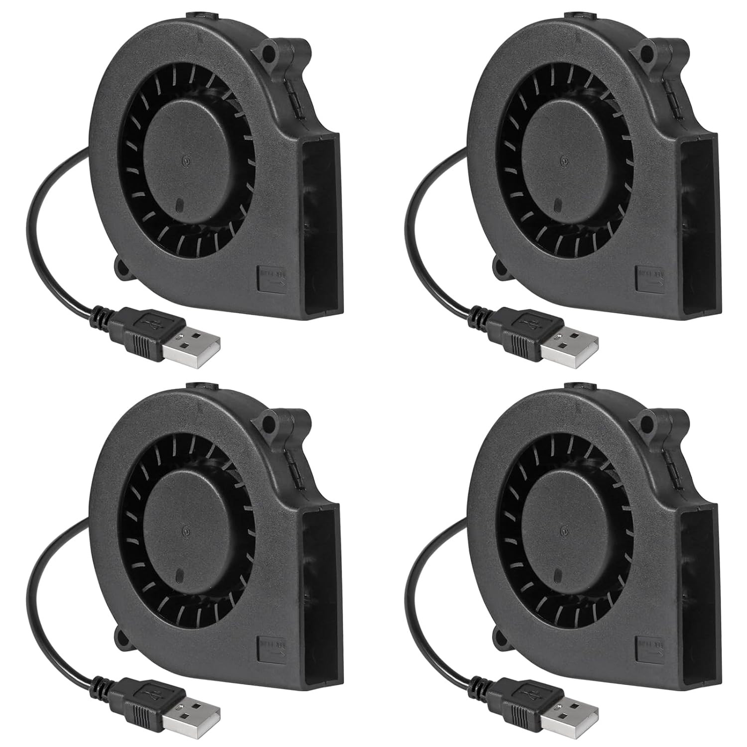 4Pcs 75mm USB Fan 75mm x 15mm Cooling Turbo Blower Fan 5V 7515 USB DC Brushless