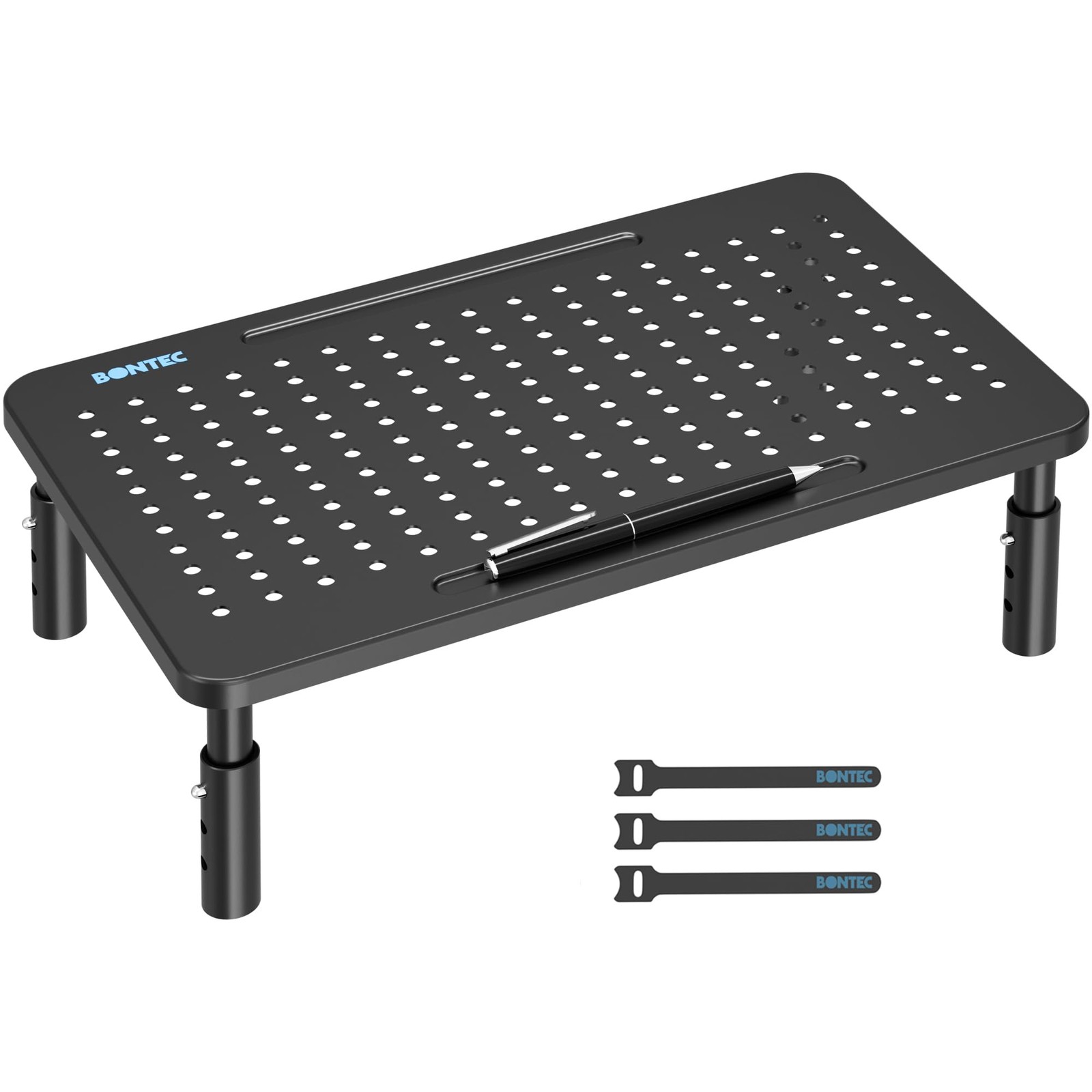BONTEC Monitor Stand for Desk 1 Pack, 3-Level 1 Basic Model - Black