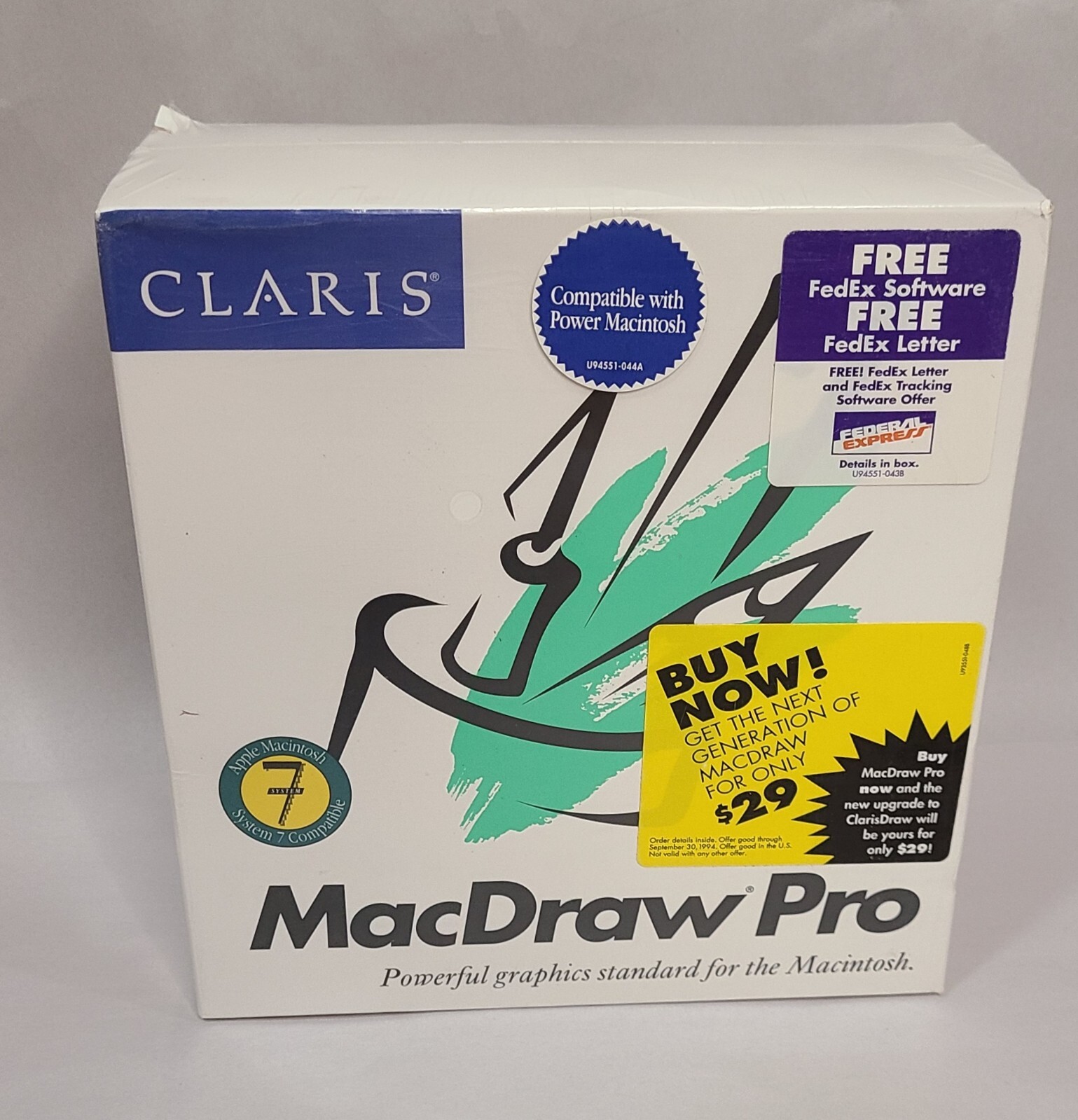 Claris MacDraw Pro New Sealed Vintage Software Apple Mac Macintosh Graphics  