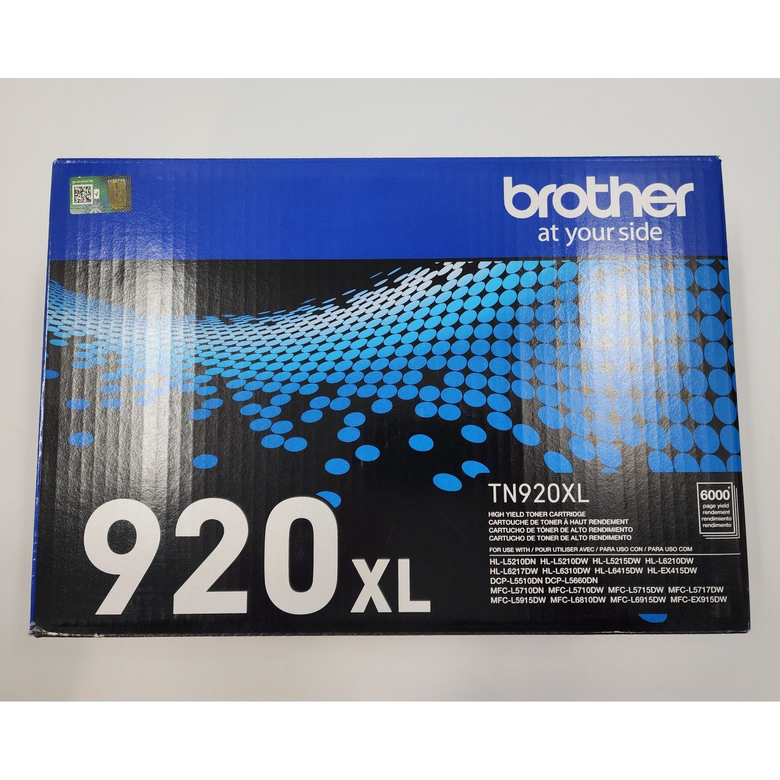 Brother TN920XL High Yield Black Toner Cartridge 6000 Page Yield Genuine OEM