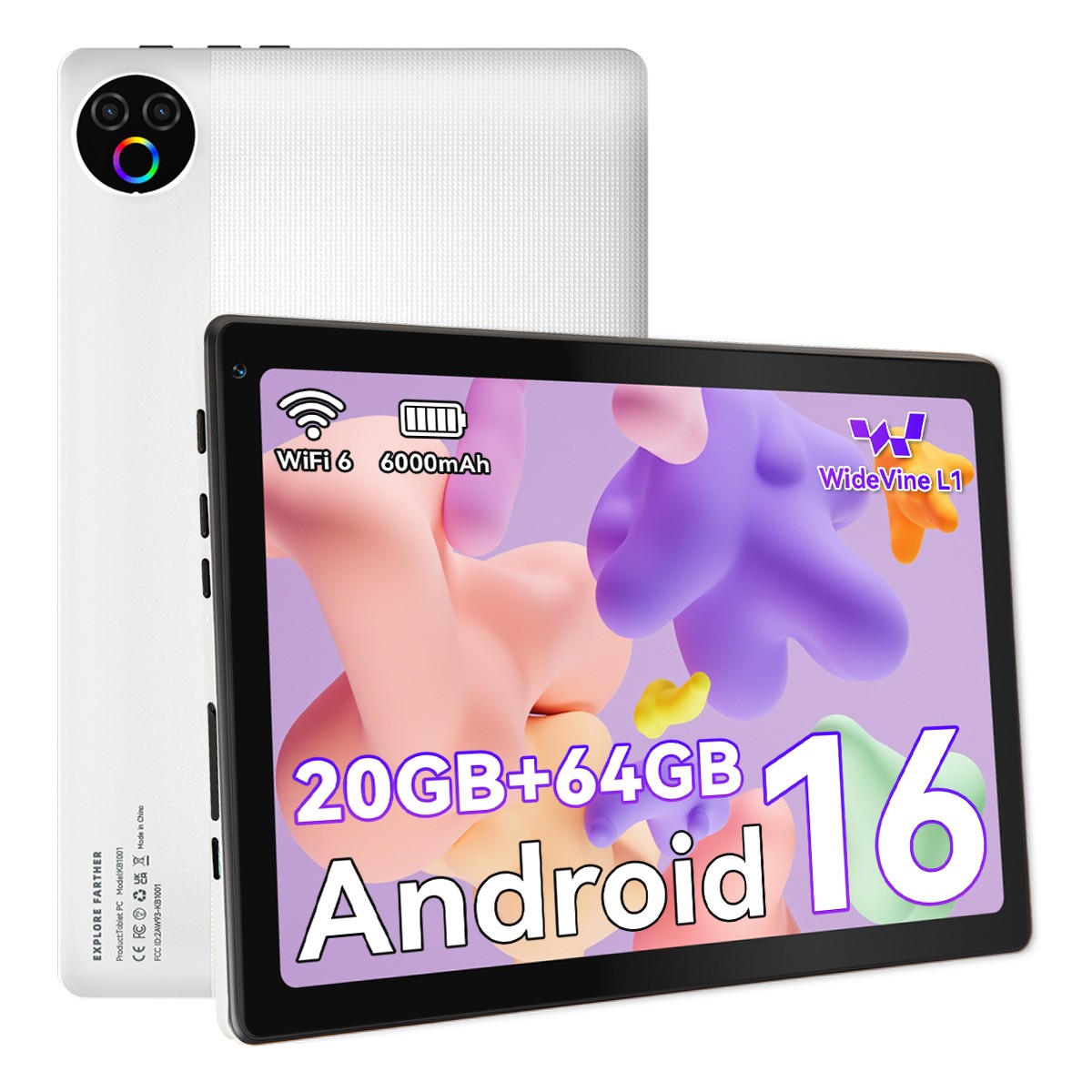6pcs Android 16 Tablet 10.1" 6000mah 20GB RAM 64GB ROM 5G WIFI Fast Charging