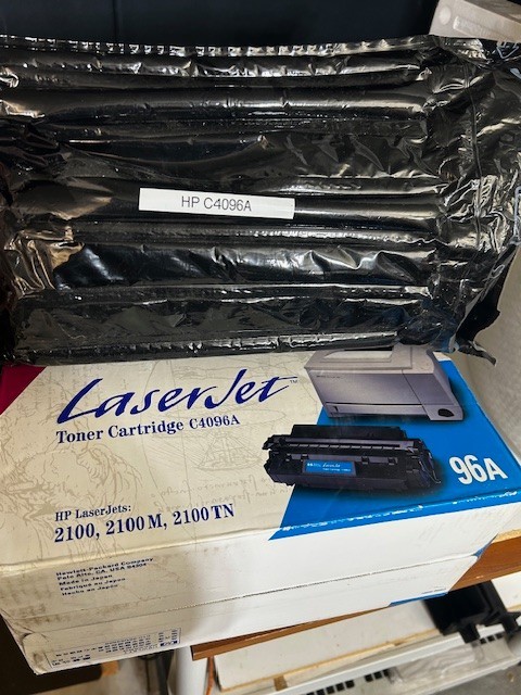 Genuine HP C4096A (96A) Black Laser Toner Cartridge, OEM qty=2