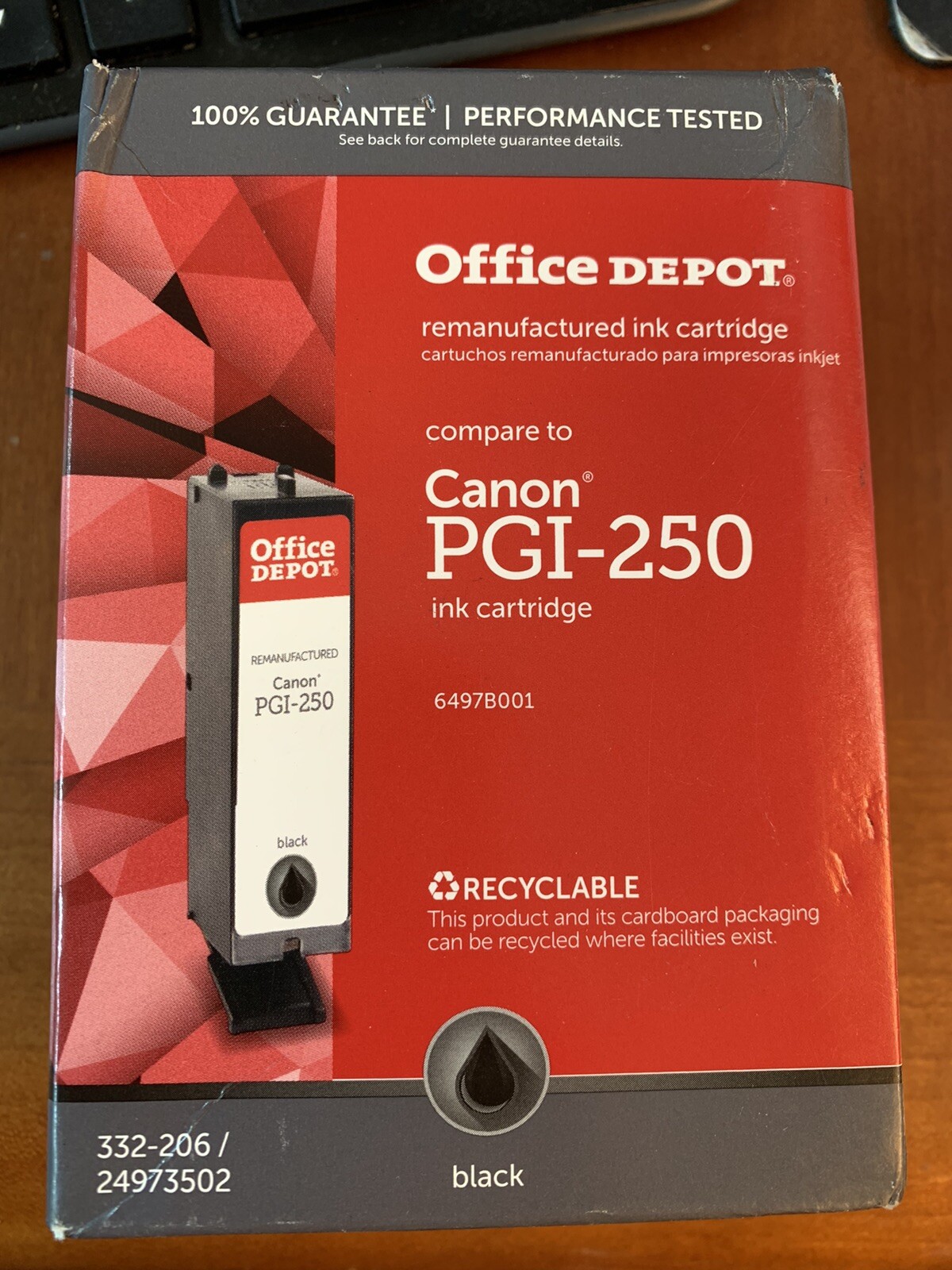 Office Depot® Brand ODPGI250B (Canon PGI-250) Remanufactured Black Ink Cartridge