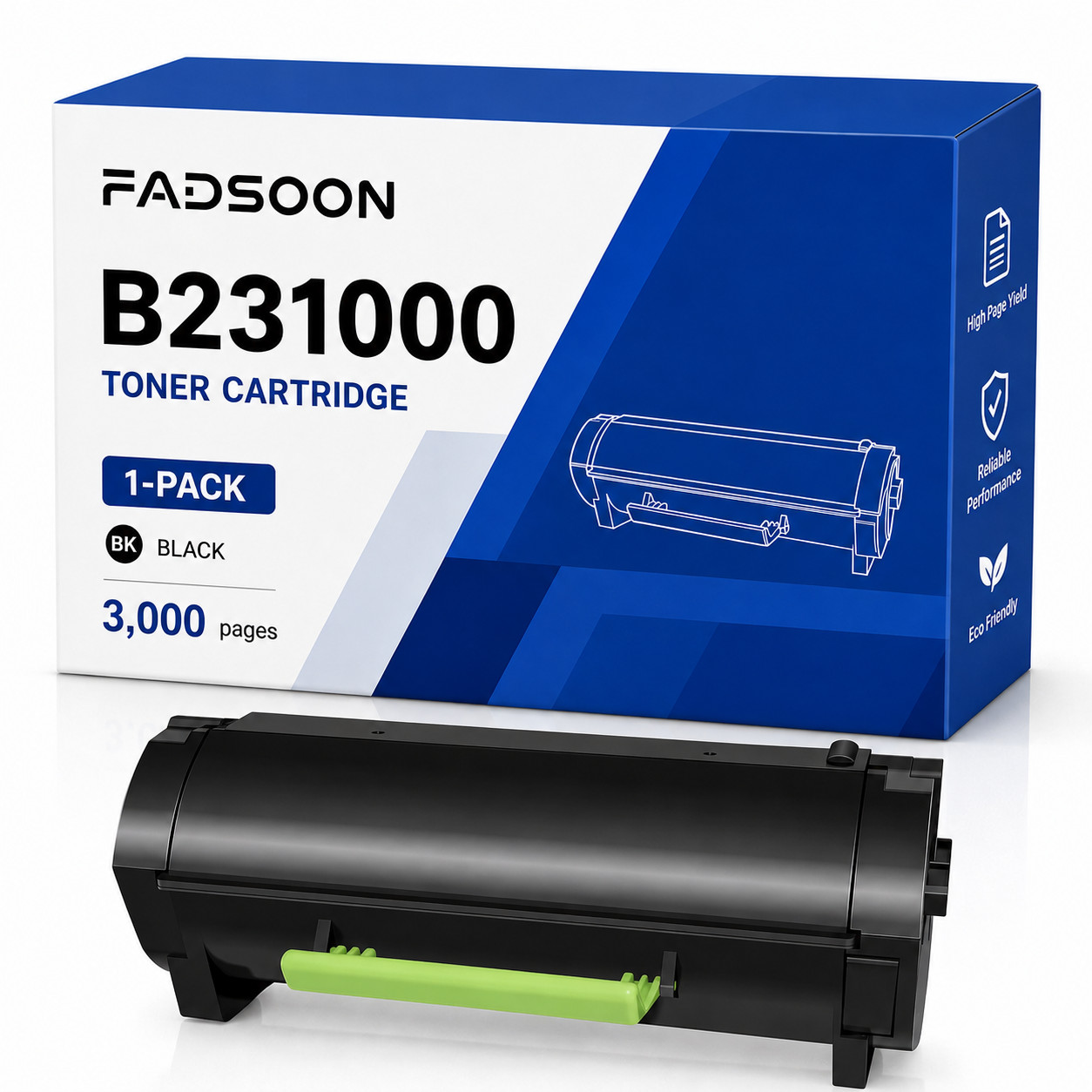 B231000 1PK BK Standard Yield Toner Cartridge Fits B2650dw B2650dn MB2650adwe
