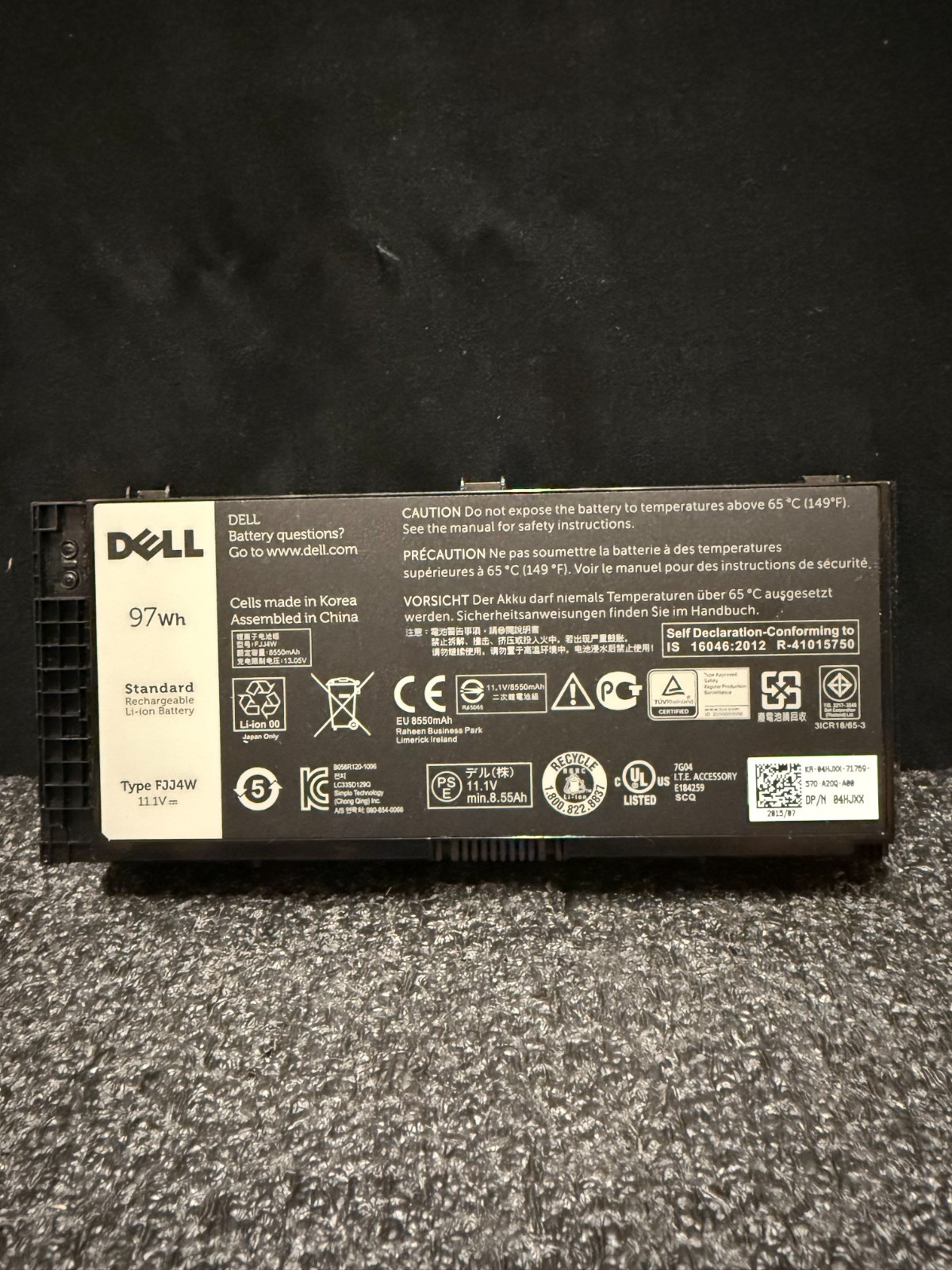 Dell 4HJXX FJJ4W 97Wh 9-Cell Battery M4600 M4700 M4800 M6600 M6700 M6800