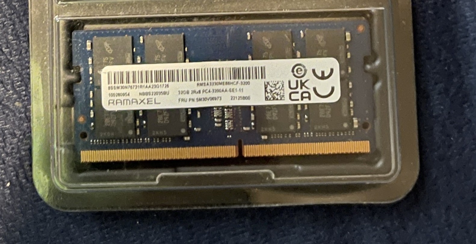 NEW Lenovo OEM FRU PN: 5M30V06973 RAMAXEL 32GB DDR4 3200MHz SODIMM Laptop Memory