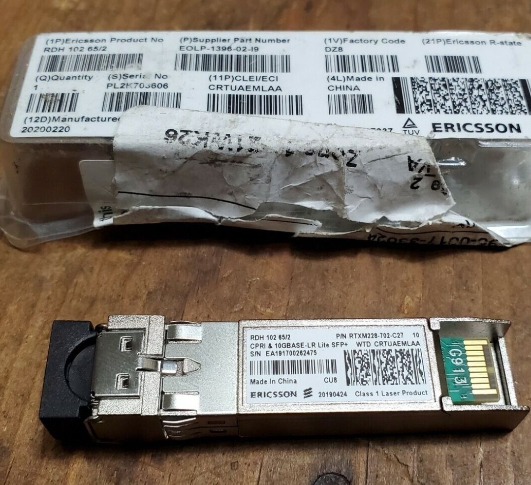 ERICSSON RDH 102 65/2 CPRI & 10GBASE-LR LITE SFP+ Transceiver NEW