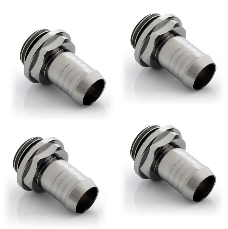 Bitspower G1/4" to 3/8" Barb Fitting for Soft Tubing, Black Sparkle, 4-pack