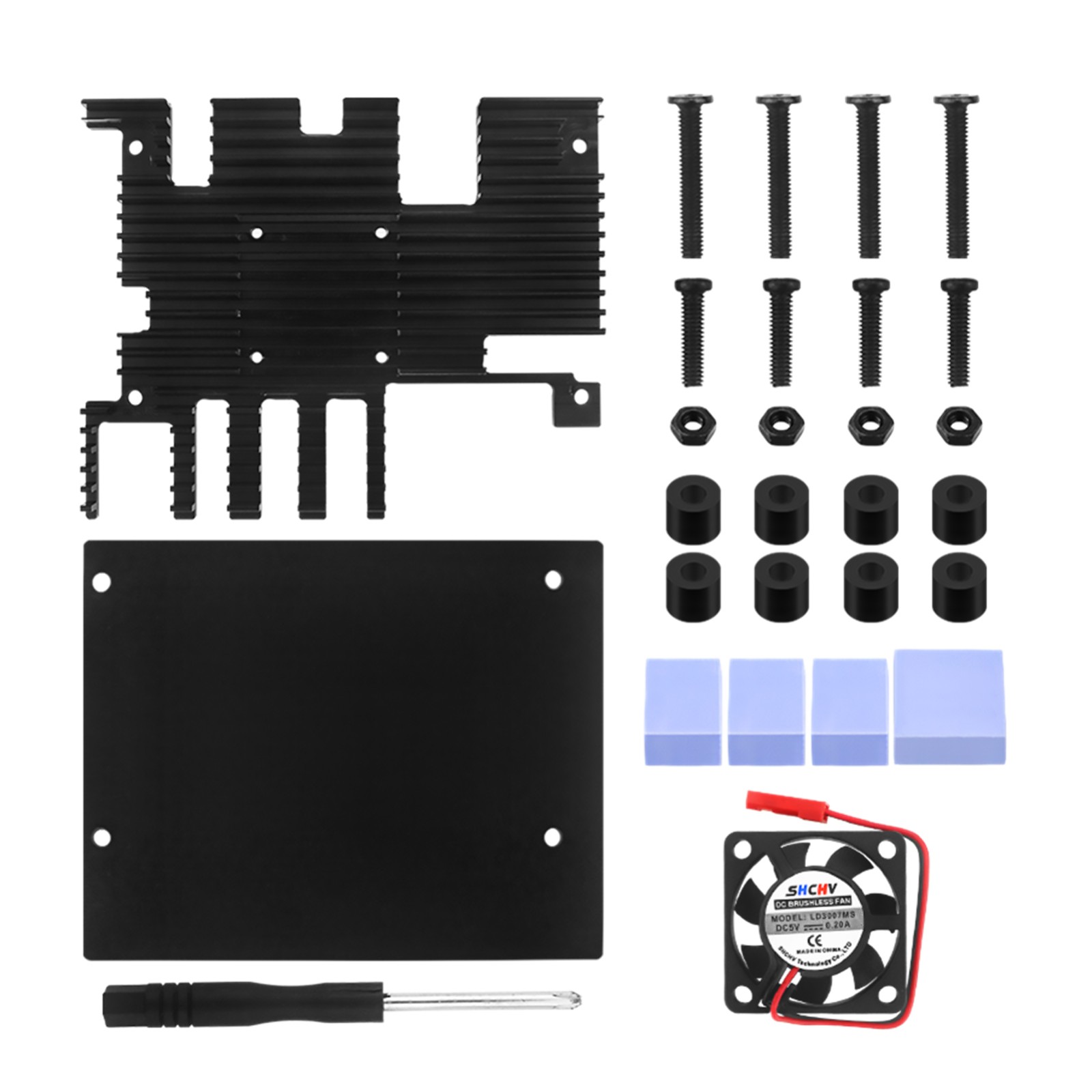 Housing Case+Cooling Fan Active Passive Radiator/Heatsink For Orange Pi 5 Plus