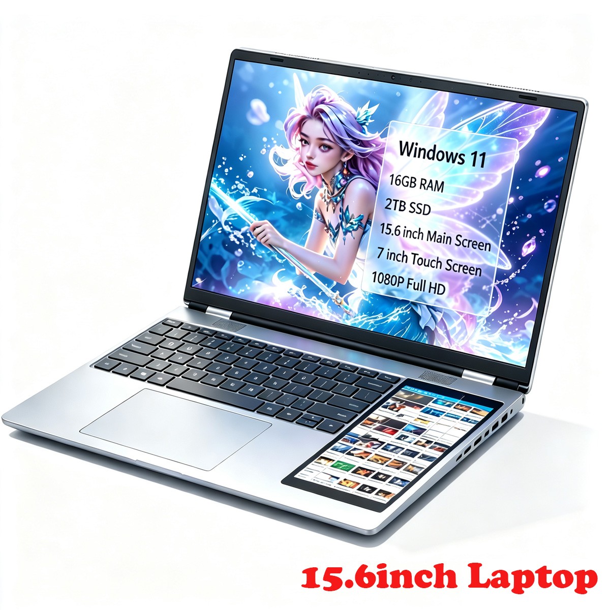 Ultra-thin 15.6" Laptop Office Study Laptop Face ID 16GB+2TB SSD Large Storege