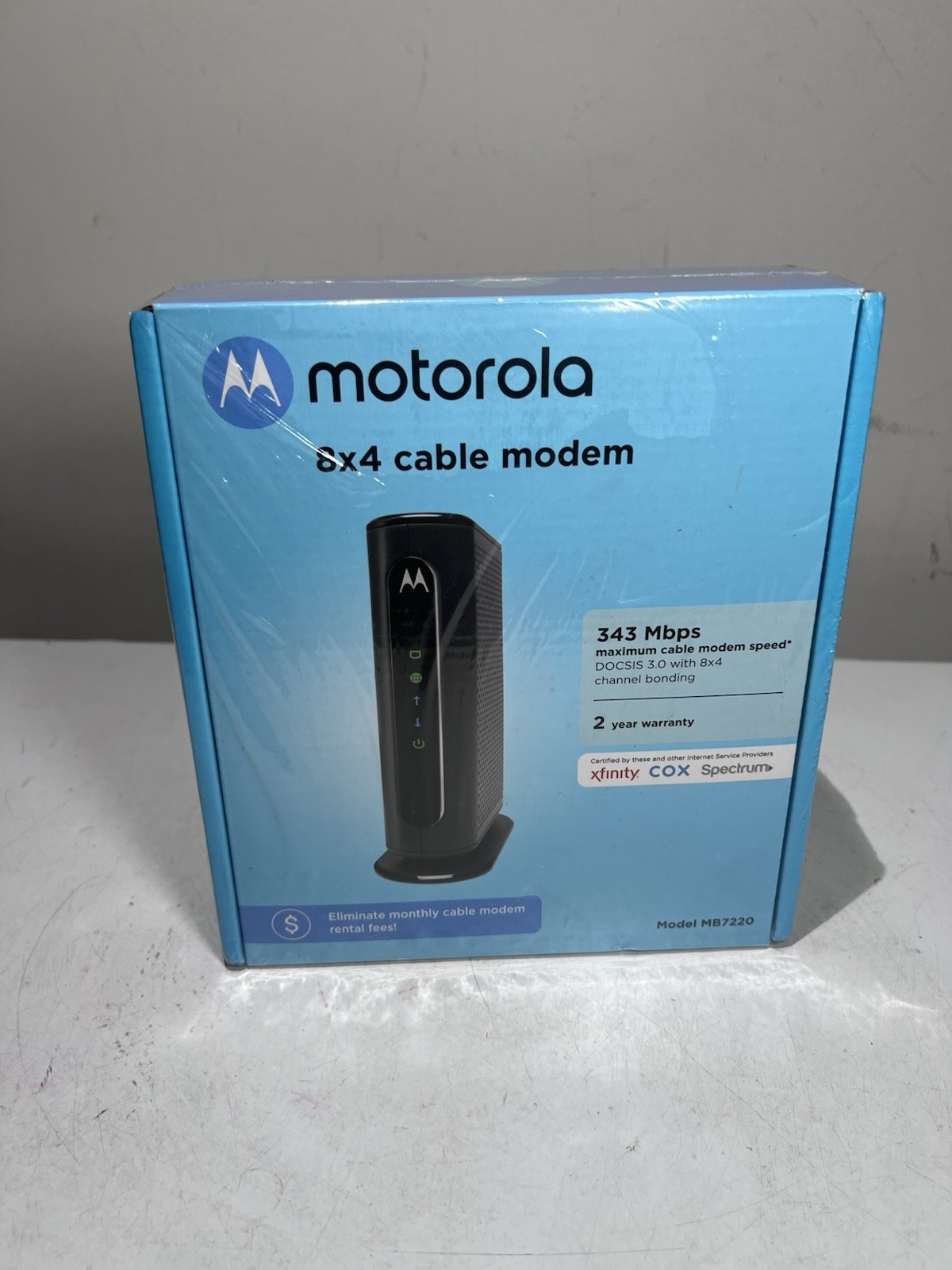 NEW SEALED Motorola MB7220 8x4 343Mbps DOCSIS 3.0 Cable Modem