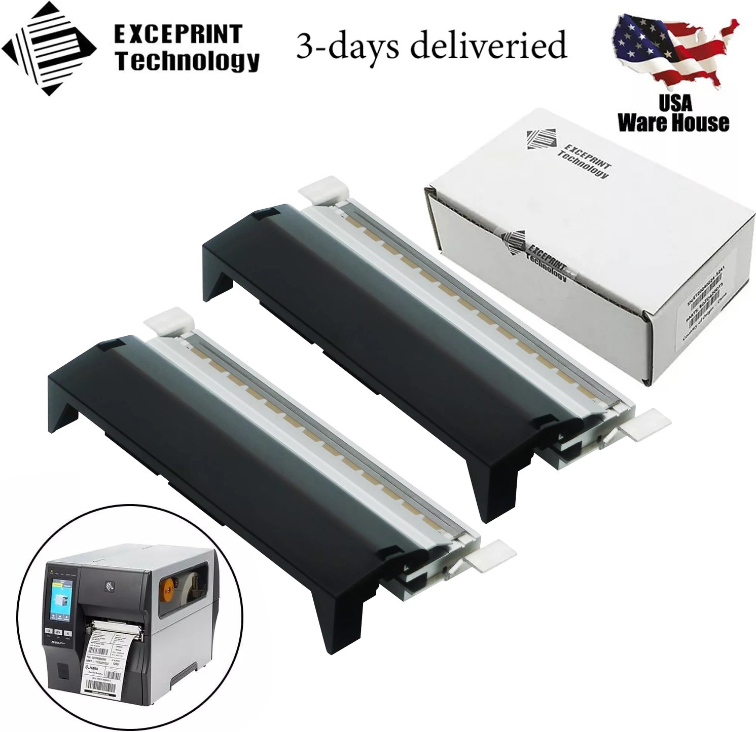 ✅ 2pcs Print Head - 203dpi for Zebra ZT410 ZT411 Thermal Printer P1058930-009 ✅