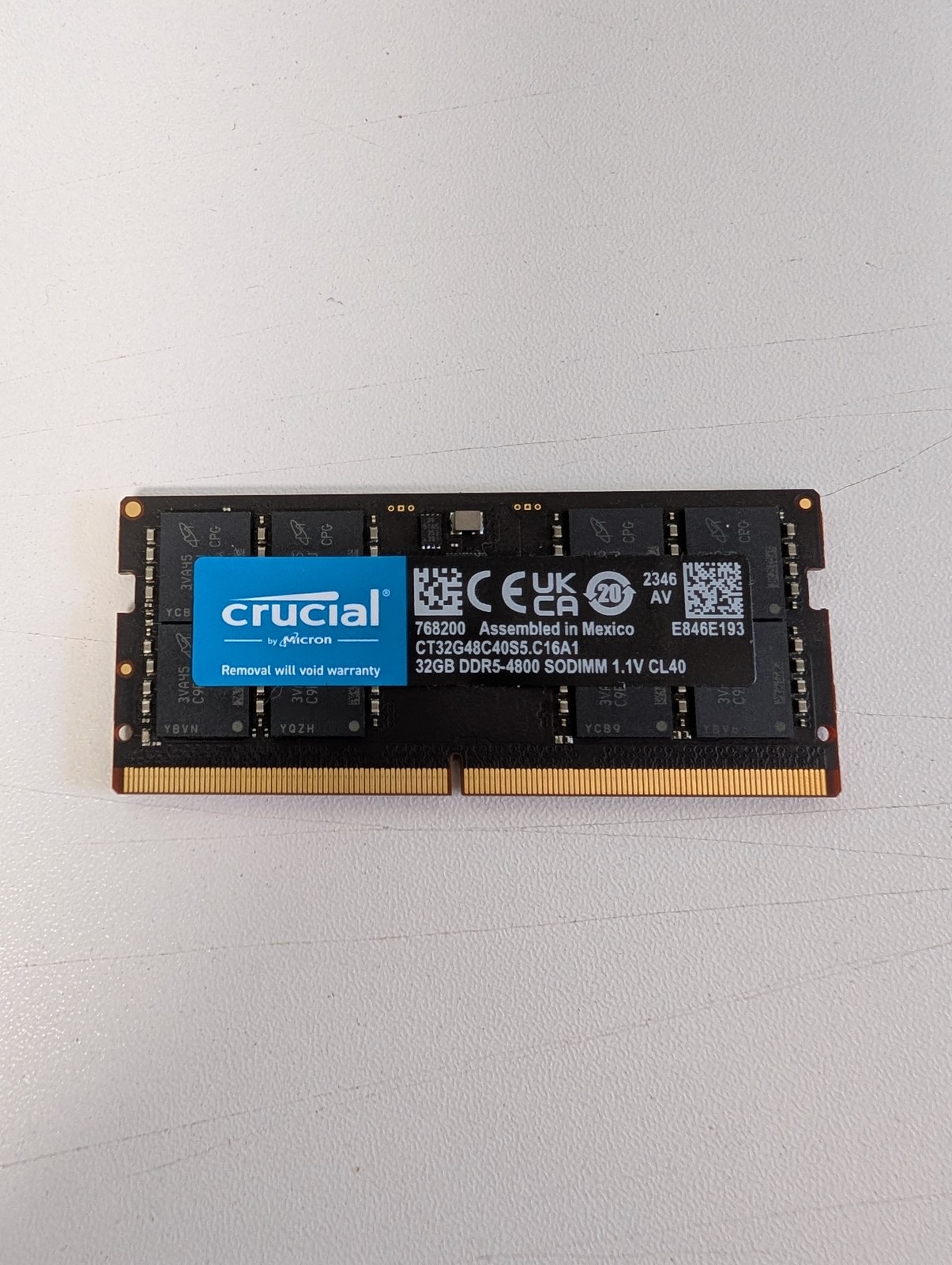 Crucial 32GB 1x32GB DDR5 4800 CL40 SODIMM Laptop Memory RAM Intel AMD