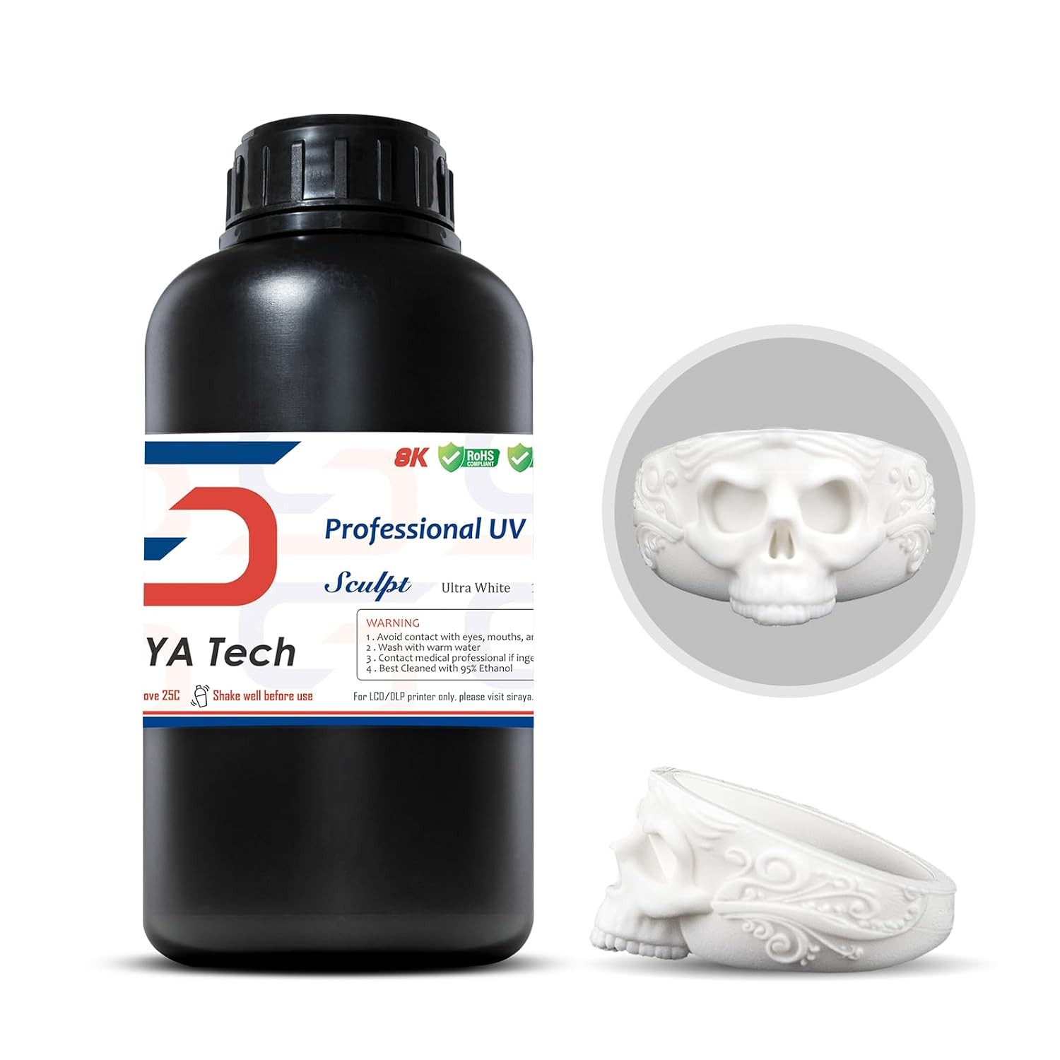 Sculpt High-Temp Resistant 3D Printer Resin, Ultra White, 1kg