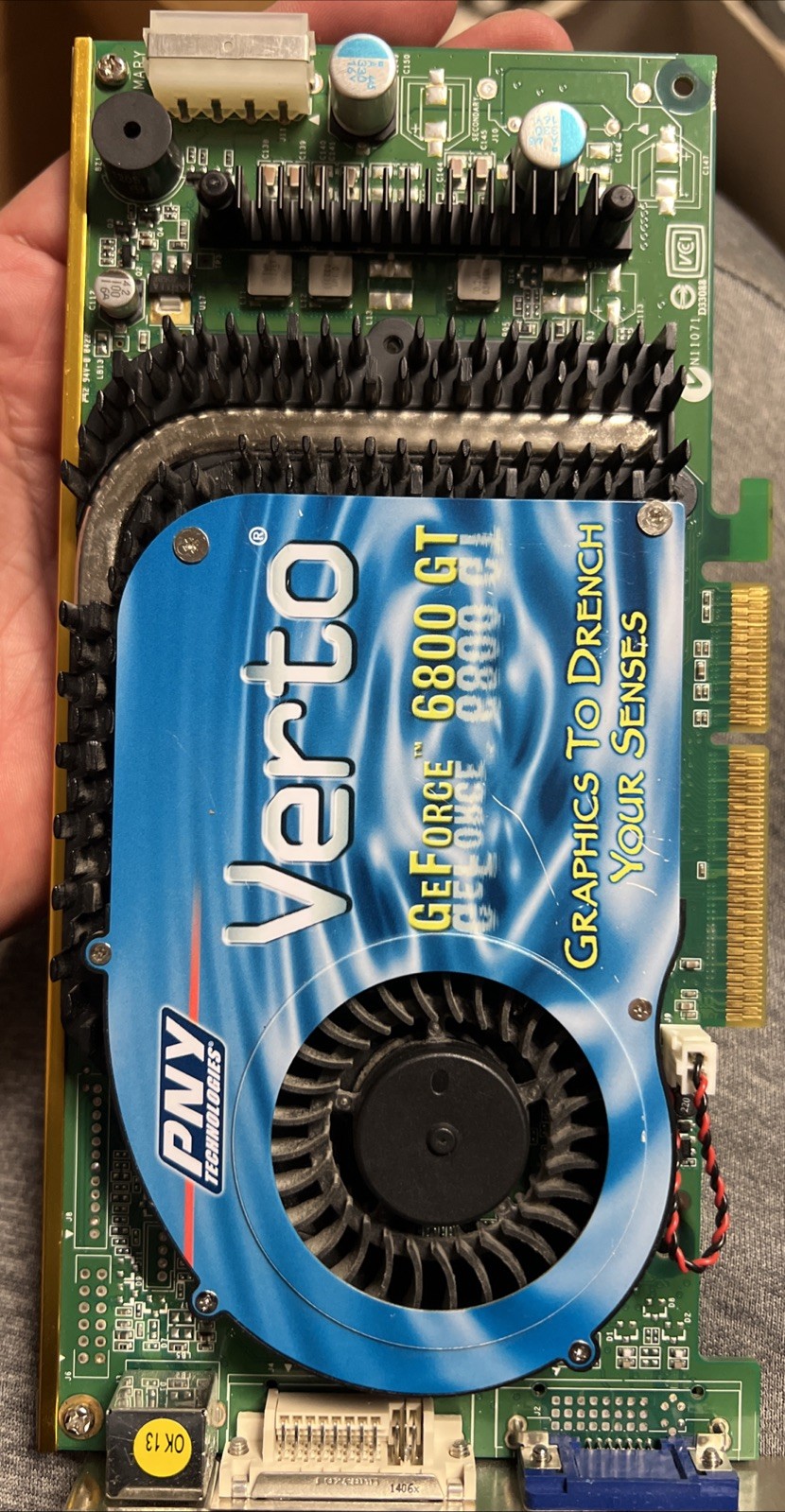 PNY Verto NVIDIA GeForce 6800 GT 256MB DDR3 AGP 8X Video Card DVI VGA S-Video